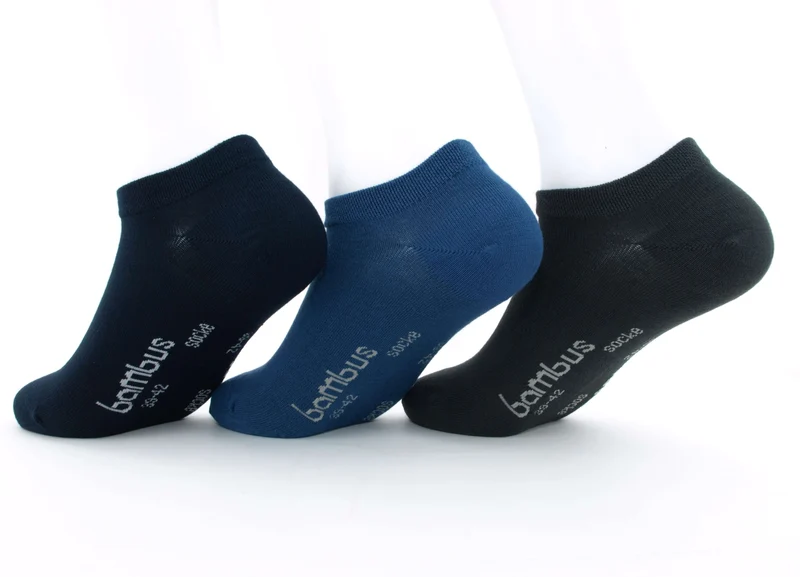3 Paar "Bambus" Sneaker Socken blau