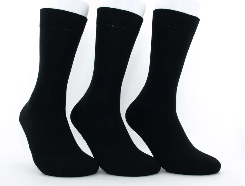 3 Paar Socken mit Polstersohle "Bambus" schwarz
