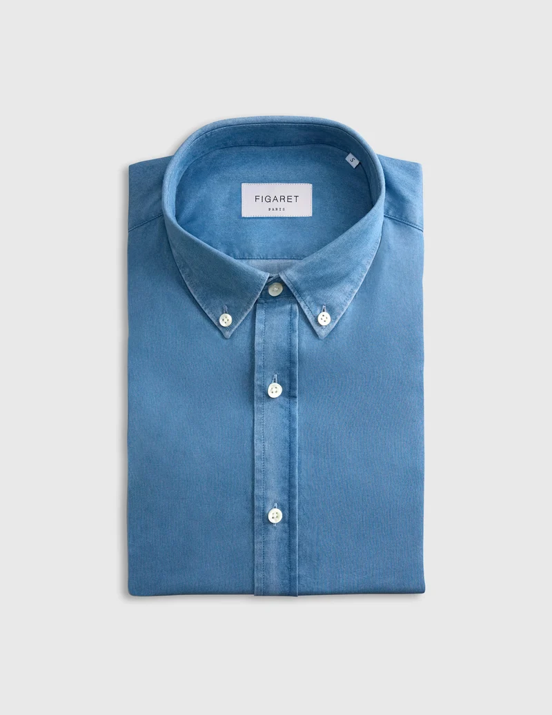 Chemise Semi-ajustée bleue