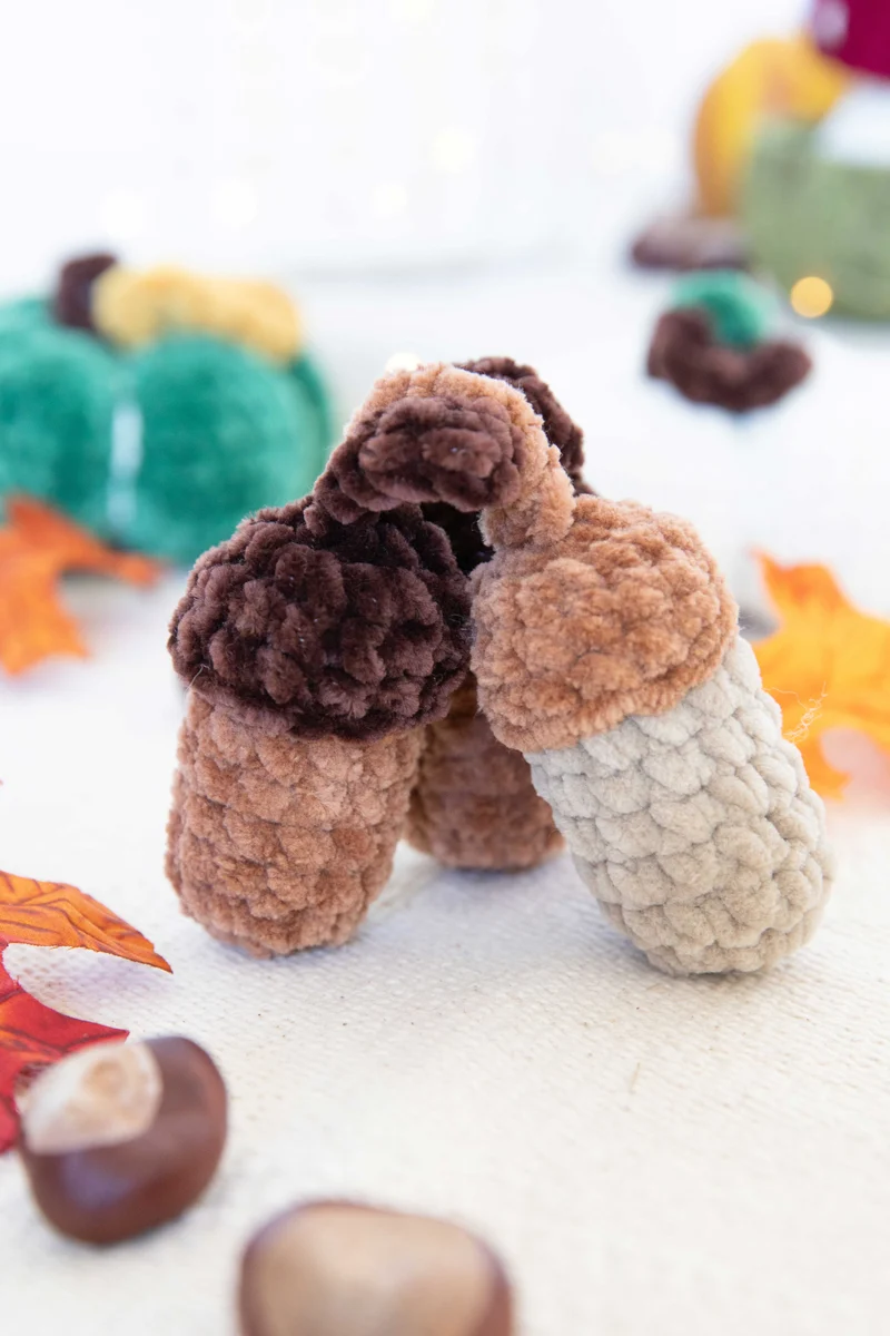 Anleitung Herbstdeko: Kürbis, Pilz, Eicheln und Blätter