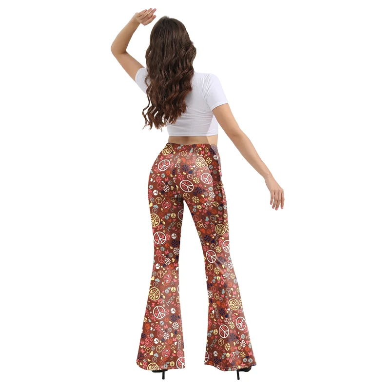 Pantaloni Yoga donna a gamba larga Leggins Svasati Sportivi Fitness Tuta Retro