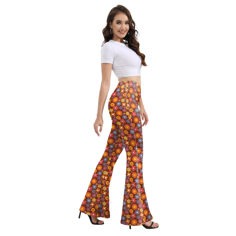 Pantaloni Yoga donna a gamba larga Leggins Svasati Sportivi Fitness Tuta Retro
