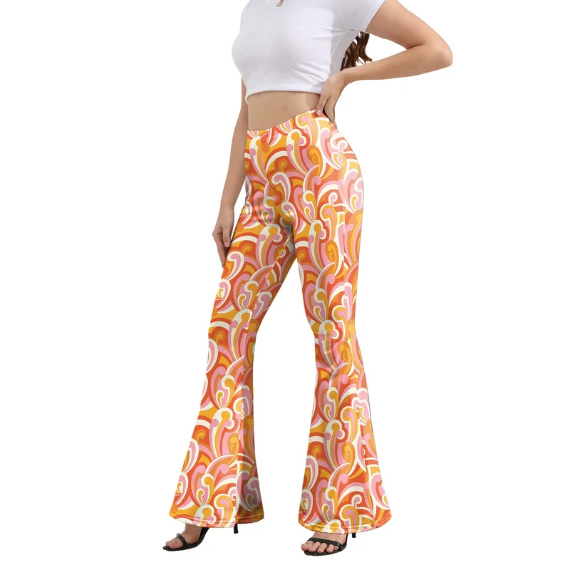 Pantaloni Yoga donna a gamba larga Leggins Svasati Sportivi Fitness Tuta Retro