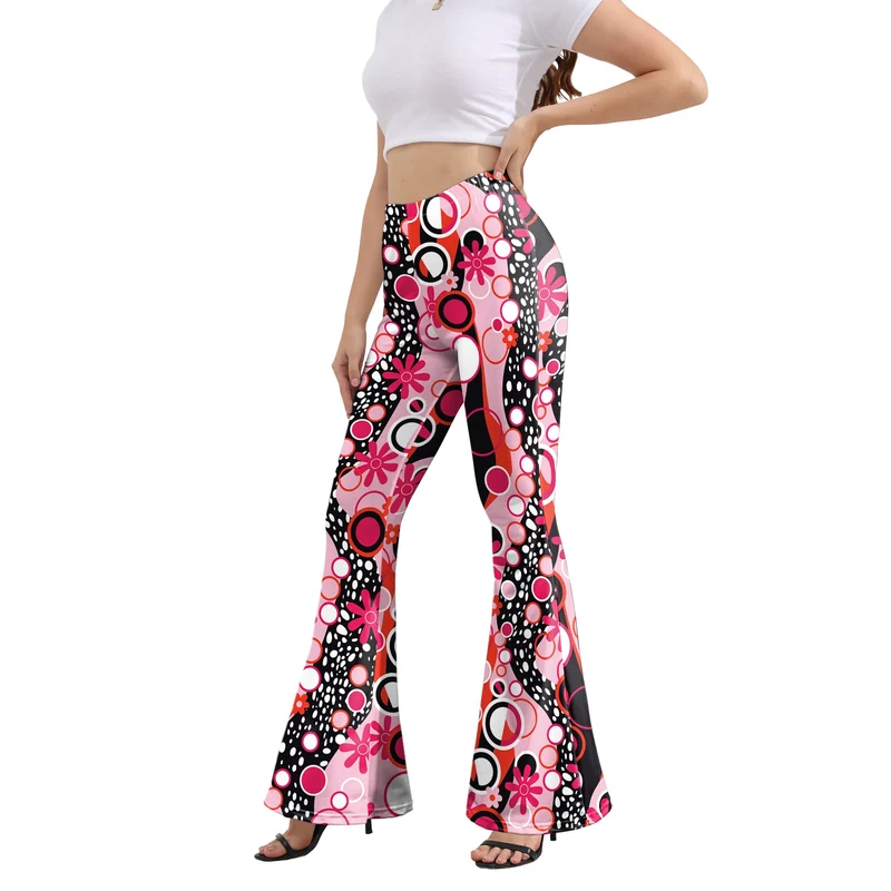 Pantaloni Yoga donna a gamba larga Leggins Svasati Sportivi Fitness Tuta Retro