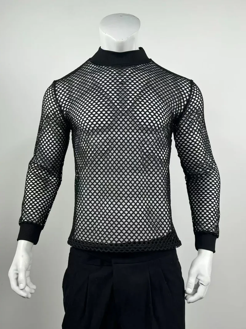 Fetisch Fashion Männer Oberteil Sexy Shirt Herren Body Hemd Transparent Clubwear
