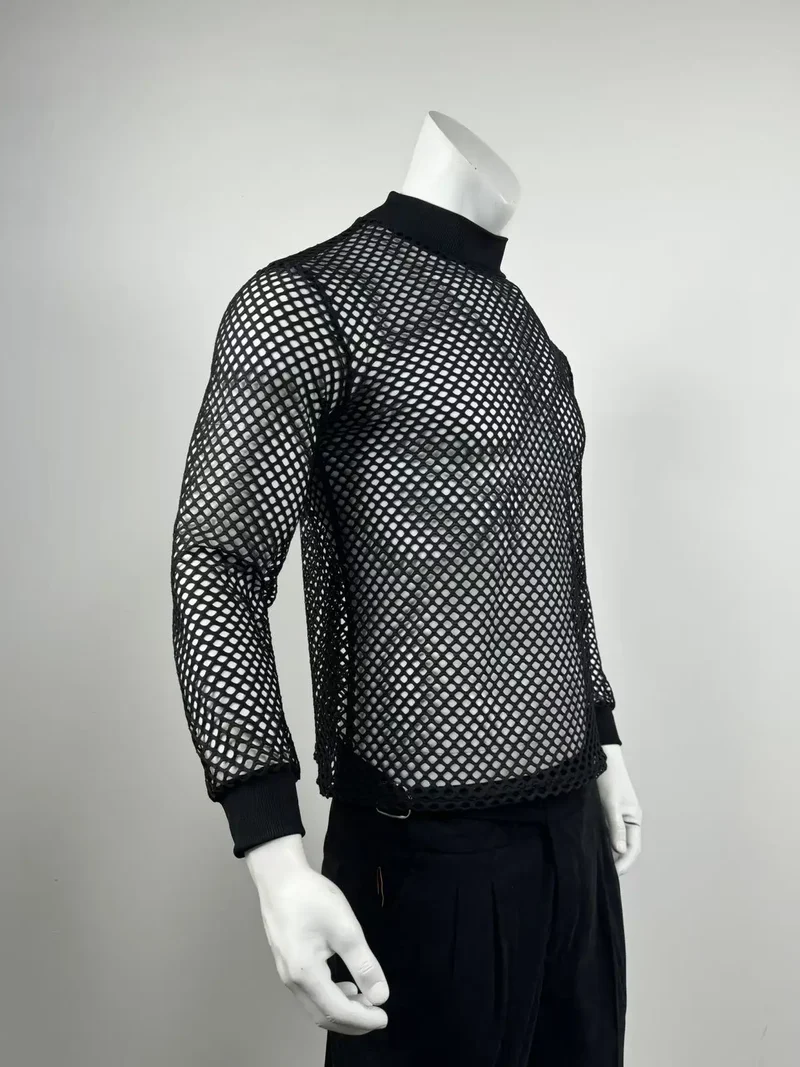 Fetisch Fashion Männer Oberteil Sexy Shirt Herren Body Hemd Transparent Clubwear