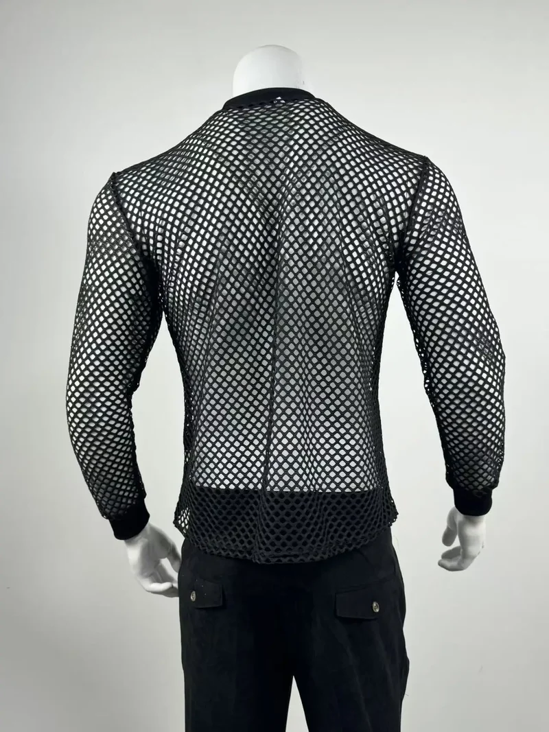 Fetisch Fashion Männer Oberteil Sexy Shirt Herren Body Hemd Transparent Clubwear