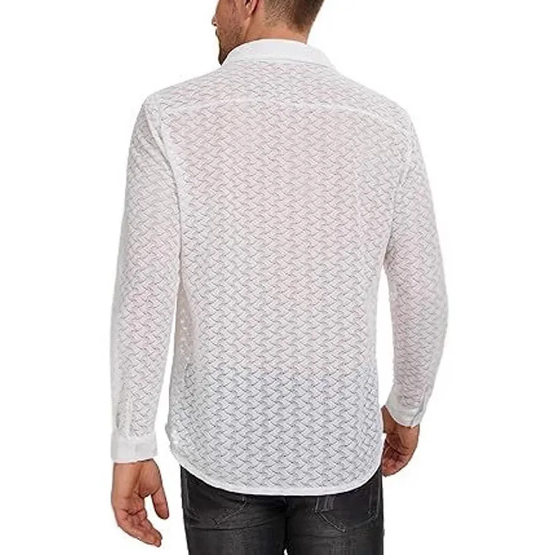 Fetisch Fashion Männer Oberteil Sexy Shirt Herren Body Hemd Transparent Clubwear