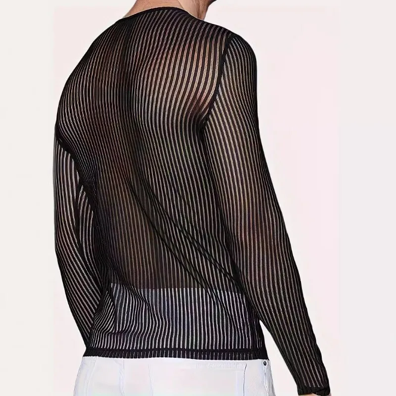 Fetisch Fashion Männer Oberteil Sexy Shirt Herren Body Hemd Transparent Clubwear