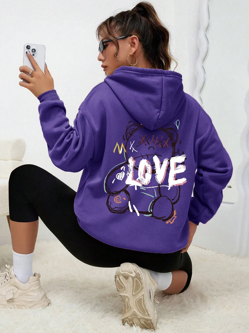 Teddybär Kapuzenpullover Sweatshirt Fleece Hoodie Pulli Damen Kapuzenpulli Shirt