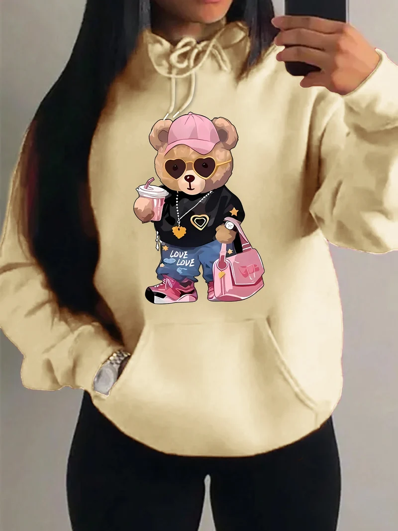 Teddybär Kapuzenpullover Sweatshirt Fleece Hoodie Pulli Damen Kapuzenpulli Shirt