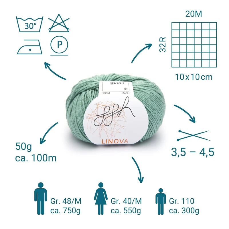 ggh Linova | 100% Baumwolle | 100m/50g | 058 - Blassgrün