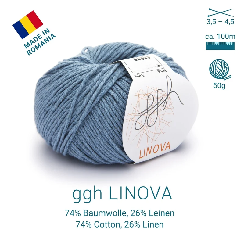 ggh Linova | 100% Baumwolle | 100m/50g | 045 - Graublau