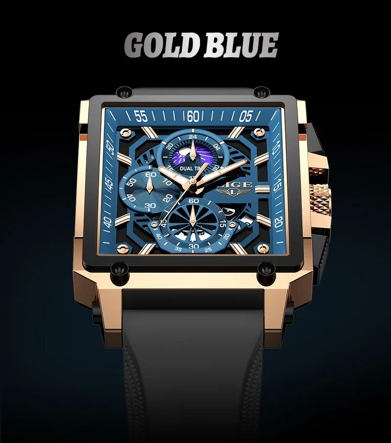 Orologio Uomo Quarzo Acciaio Inossidabile Orologio digitale Cronografo sportivo