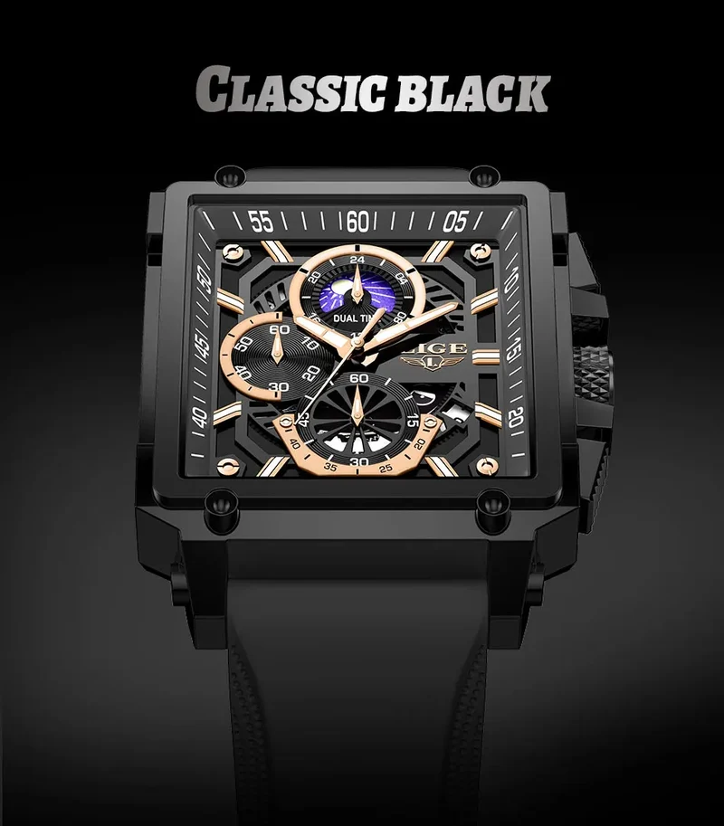 Orologio Uomo Quarzo Acciaio Inossidabile Orologio digitale Cronografo sportivo