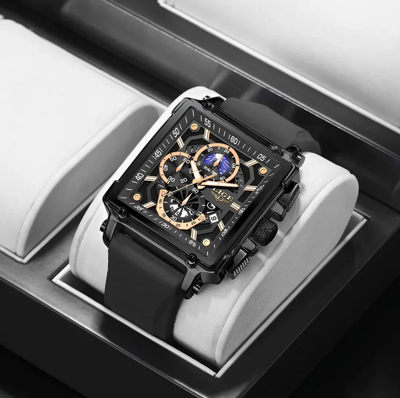 Orologio Uomo Quarzo Acciaio Inossidabile Orologio digitale Cronografo sportivo