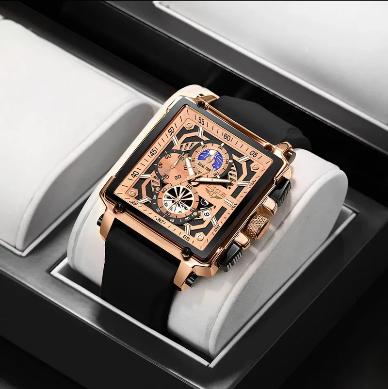 Orologio Uomo Quarzo Acciaio Inossidabile Orologio digitale Cronografo sportivo