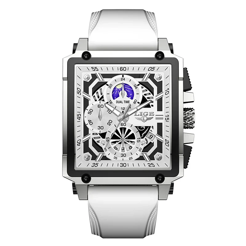 Orologio Uomo Quarzo Acciaio Inossidabile Orologio digitale Cronografo sportivo