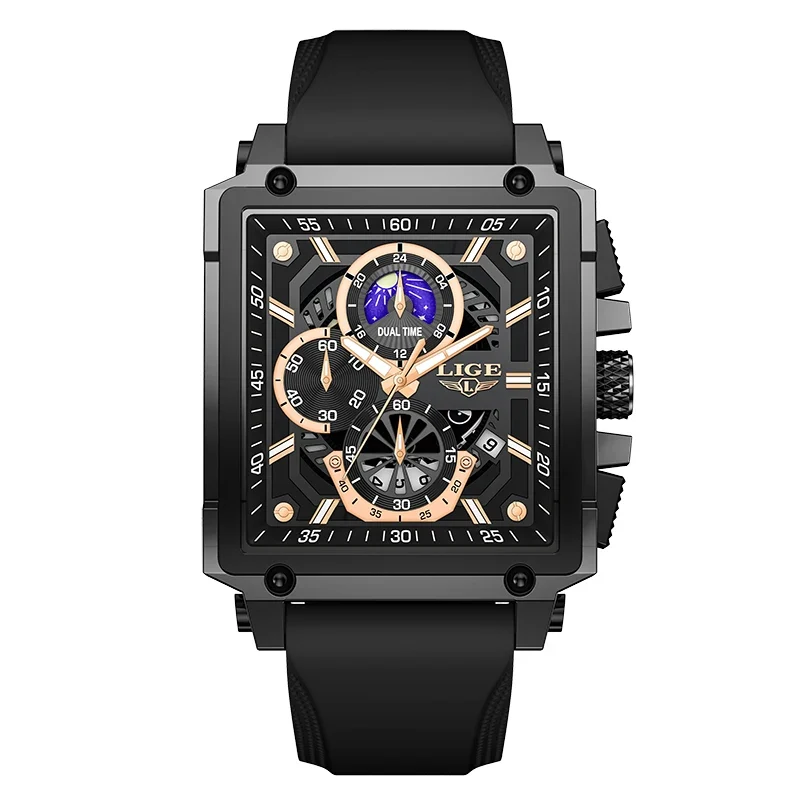 Orologio Uomo Quarzo Acciaio Inossidabile Orologio digitale Cronografo sportivo