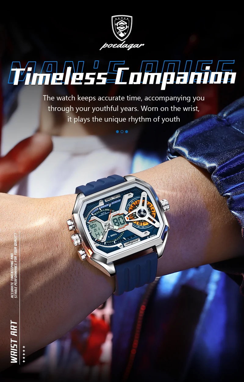 Orologio Uomo Quarzo Acciaio Inossidabile Orologio digitale Cronografo sportivo