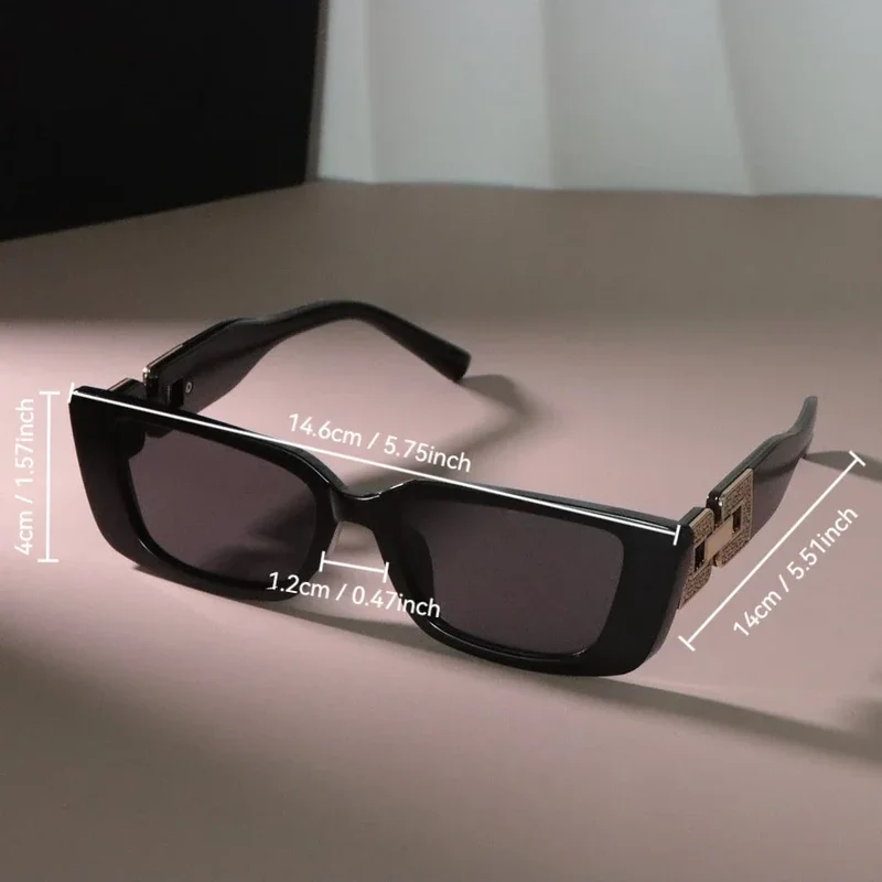 Damen Sonnenbrille Designer Luxus Brille Quadratische Übergröße Gläser Vintage