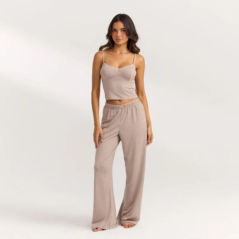 Modal Pyjama Hosen - Braune Melange