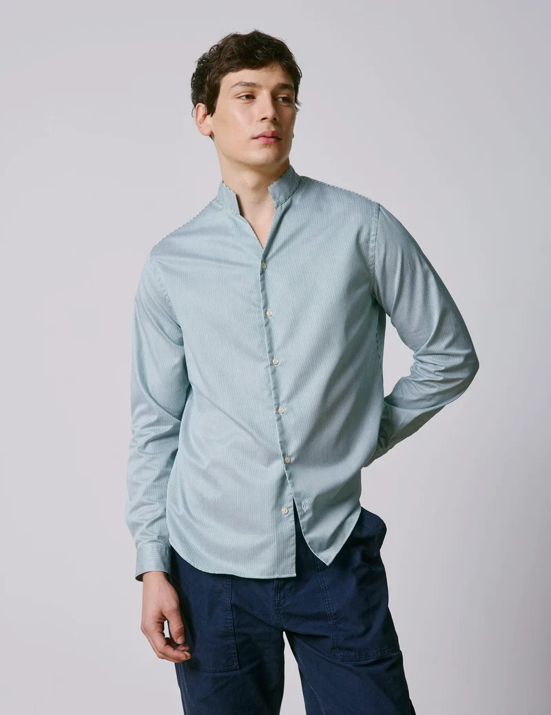 Chemise Carl Voyage rayée verte