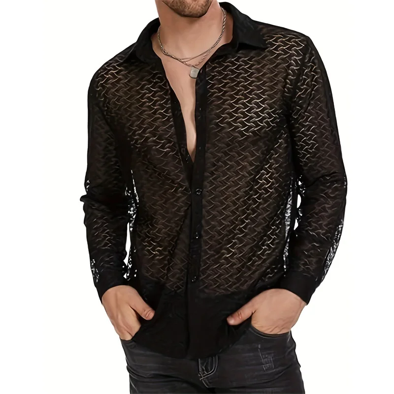 Maglietta Uomo Shirt T-Shirt Canottiera Camicia Maglia Sexy Body Trasparente Top