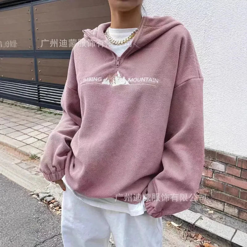 Kapuzenpullover Sweatshirt Hoodie Pulli Damen Kapuzenpulli Shirt Hoody Zip-up