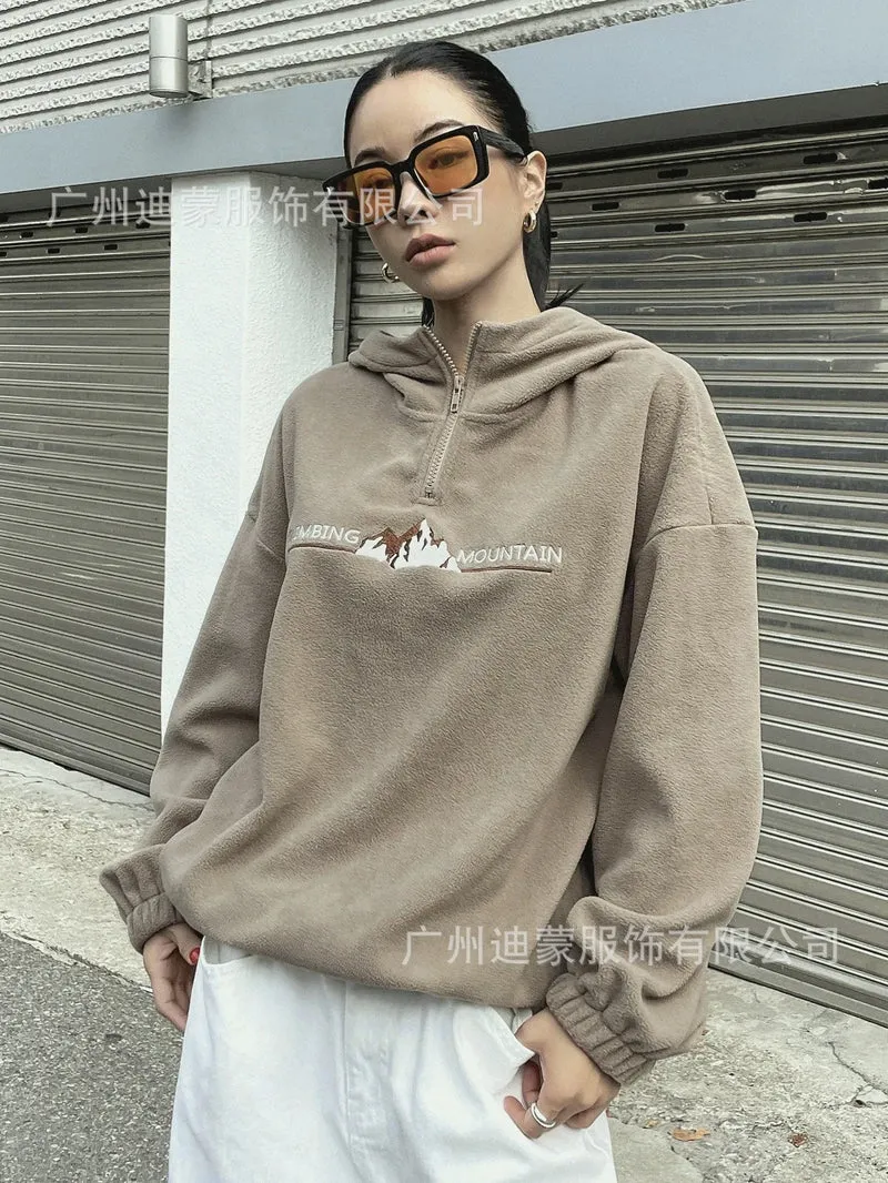 Kapuzenpullover Sweatshirt Hoodie Pulli Damen Kapuzenpulli Shirt Hoody Zip-up