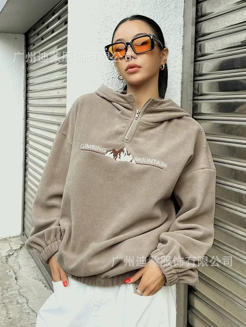 Kapuzenpullover Sweatshirt Hoodie Pulli Damen Kapuzenpulli Shirt Hoody Zip-up