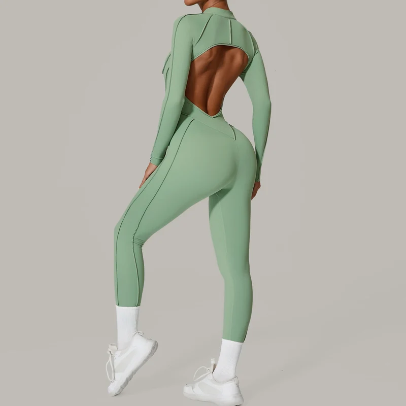 Yoga Fitness Overalls Jumpsuit Gym Stretch Leggings Jogging Anzug Top Push Up
