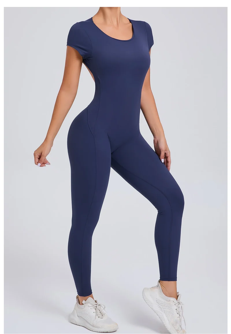 Tuta intera Sportiva Donna Rompers Pantaloni Yoga Palestra Sexy Jumpsuit Tutina
