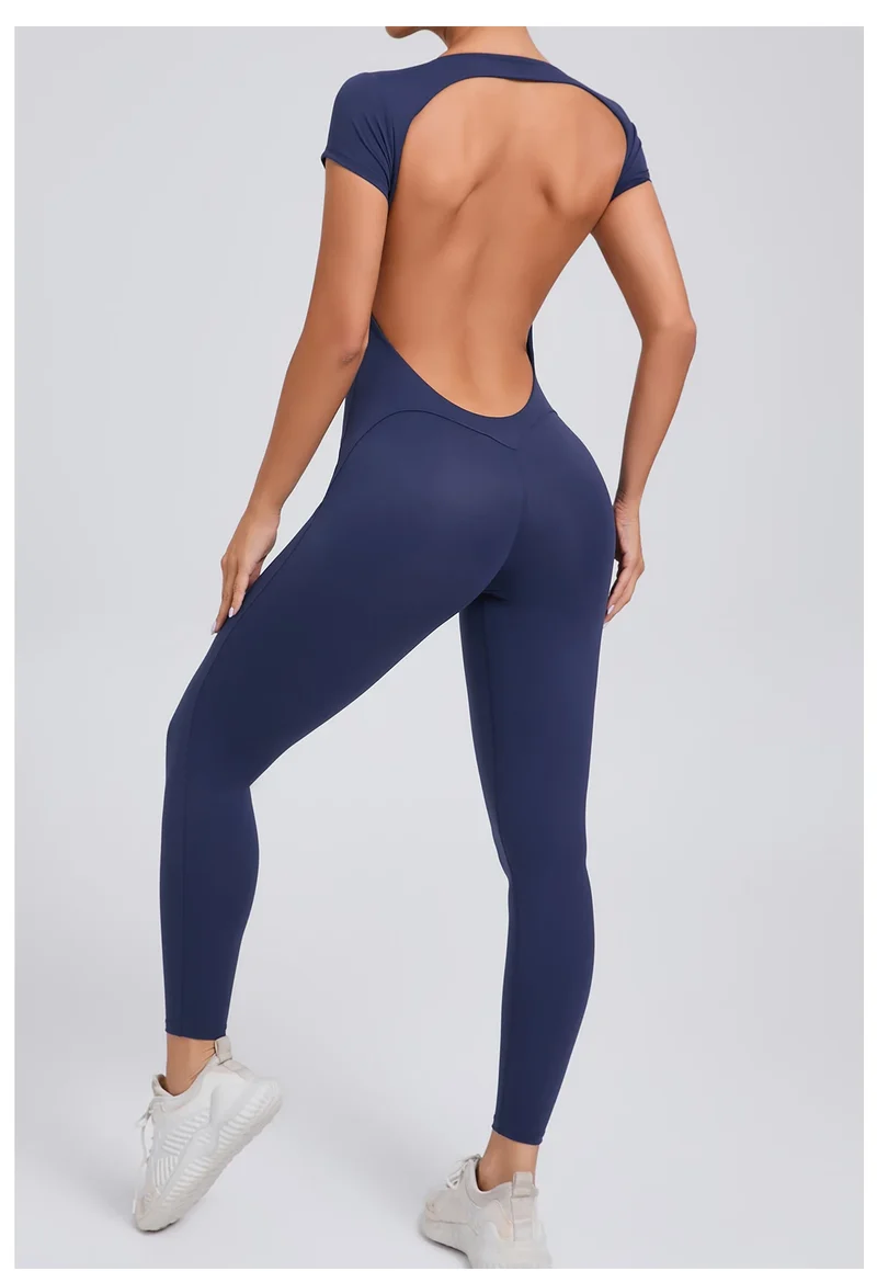 Tuta intera Sportiva Donna Rompers Pantaloni Yoga Palestra Sexy Jumpsuit Tutina