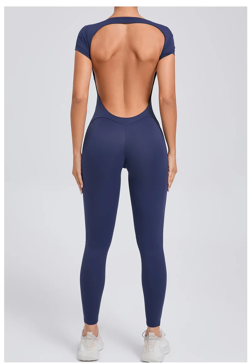 Tuta intera Sportiva Donna Rompers Pantaloni Yoga Palestra Sexy Jumpsuit Tutina