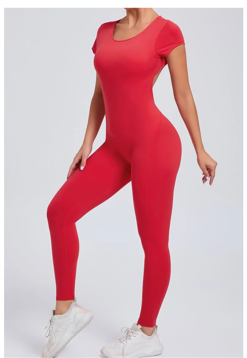 Tuta intera Sportiva Donna Rompers Pantaloni Yoga Palestra Sexy Jumpsuit Tutina