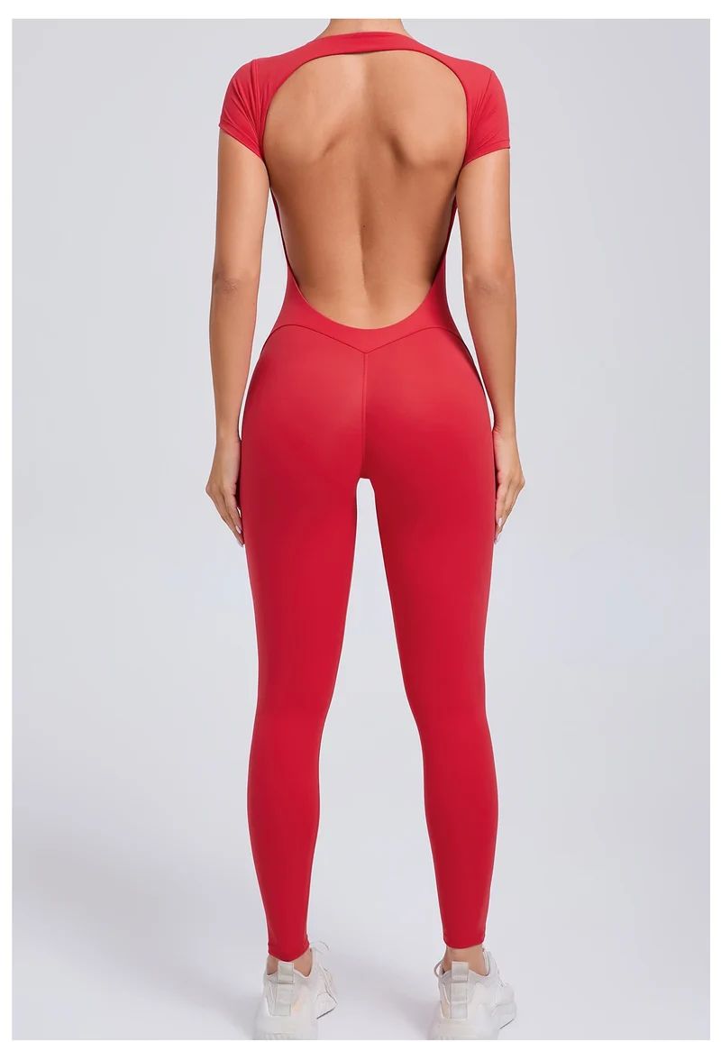 Tuta intera Sportiva Donna Rompers Pantaloni Yoga Palestra Sexy Jumpsuit Tutina