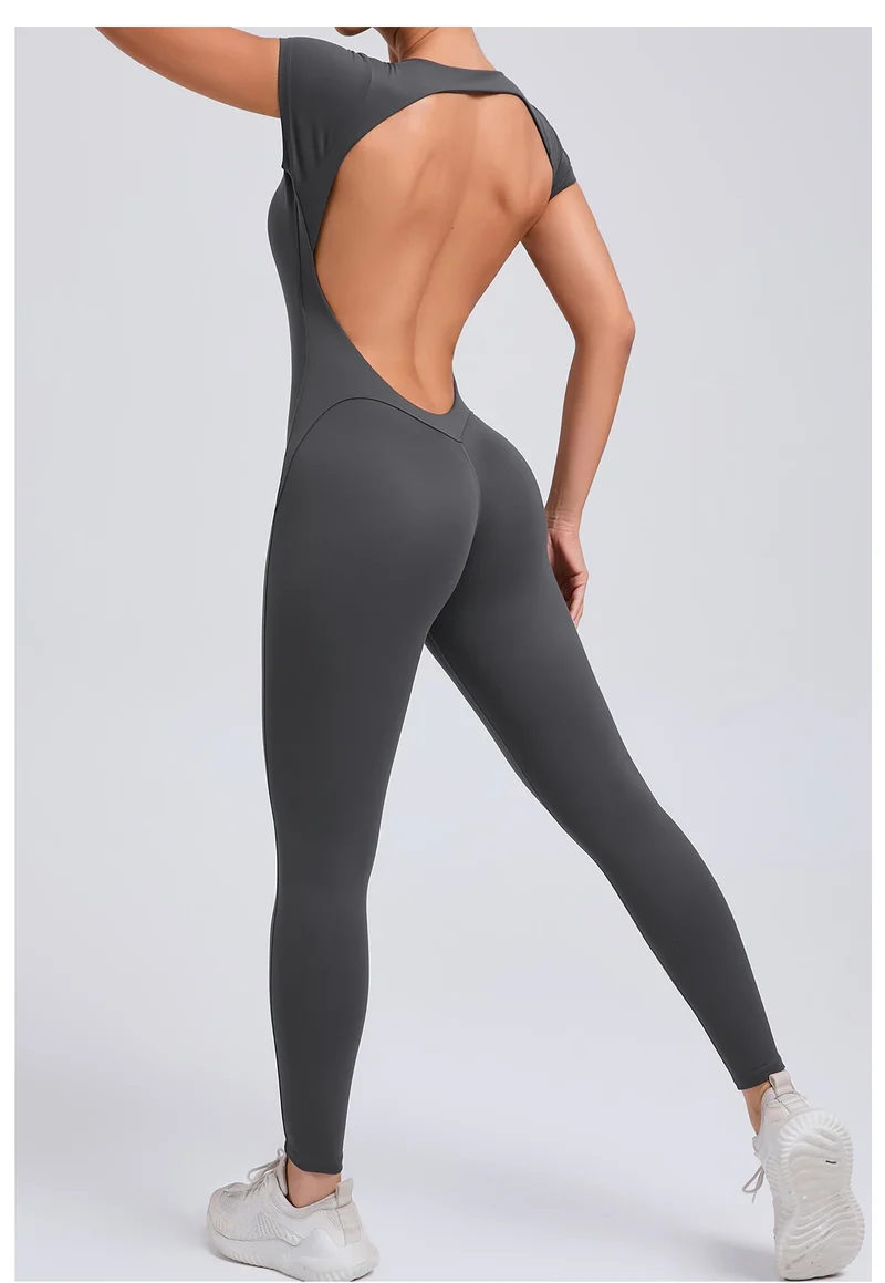 Tuta intera Sportiva Donna Rompers Pantaloni Yoga Palestra Sexy Jumpsuit Tutina