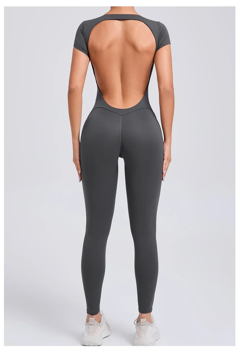 Tuta intera Sportiva Donna Rompers Pantaloni Yoga Palestra Sexy Jumpsuit Tutina