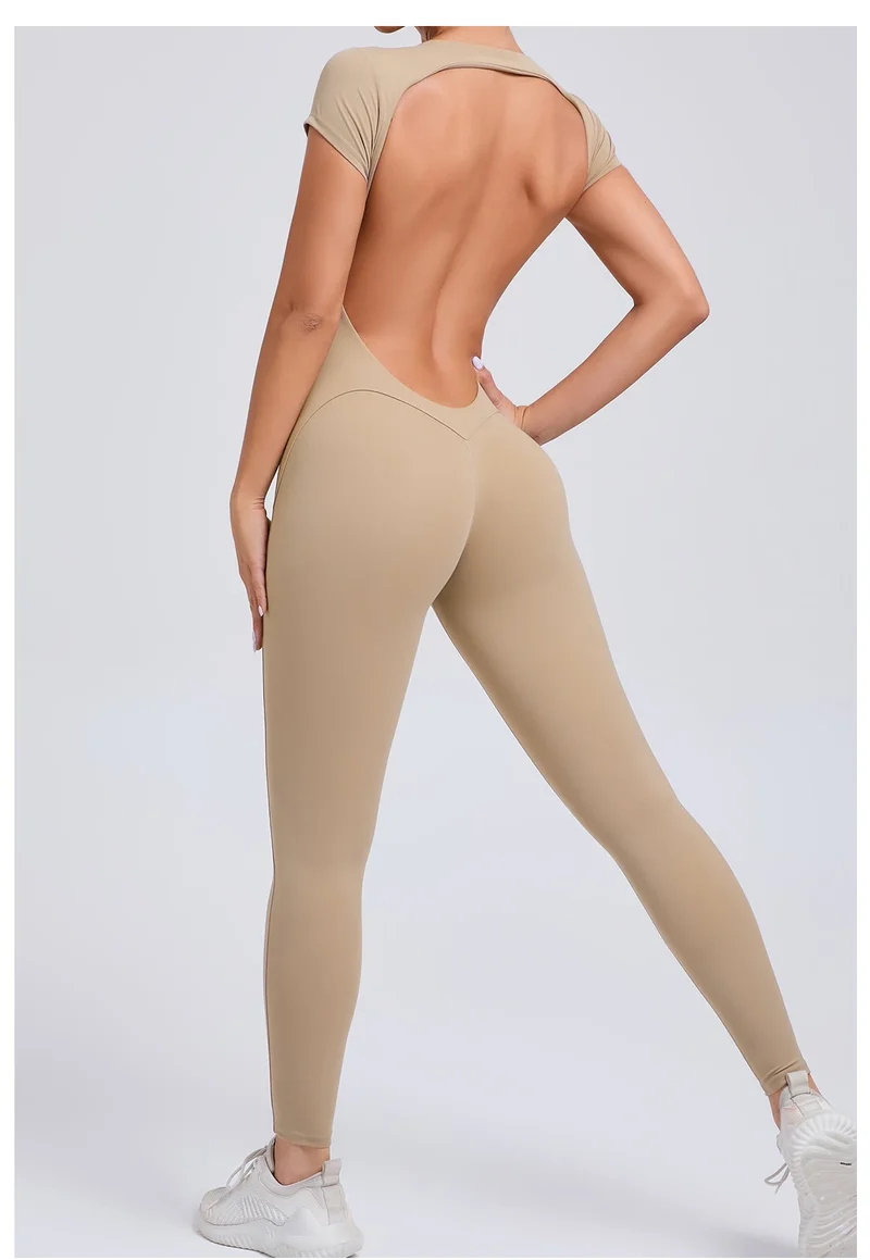 Tuta intera Sportiva Donna Rompers Pantaloni Yoga Palestra Sexy Jumpsuit Tutina