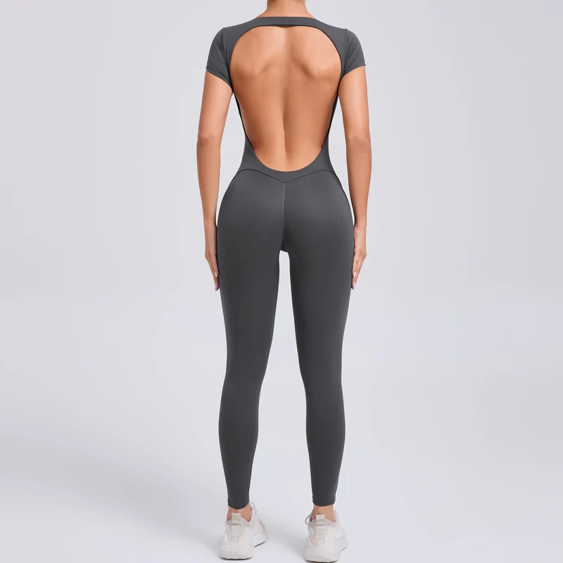 Tuta intera Sportiva Donna Rompers Pantaloni Yoga Palestra Sexy Jumpsuit Tutina