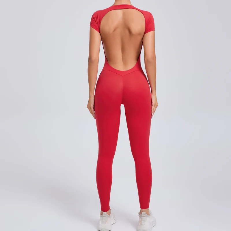 Tuta intera Sportiva Donna Rompers Pantaloni Yoga Palestra Sexy Jumpsuit Tutina