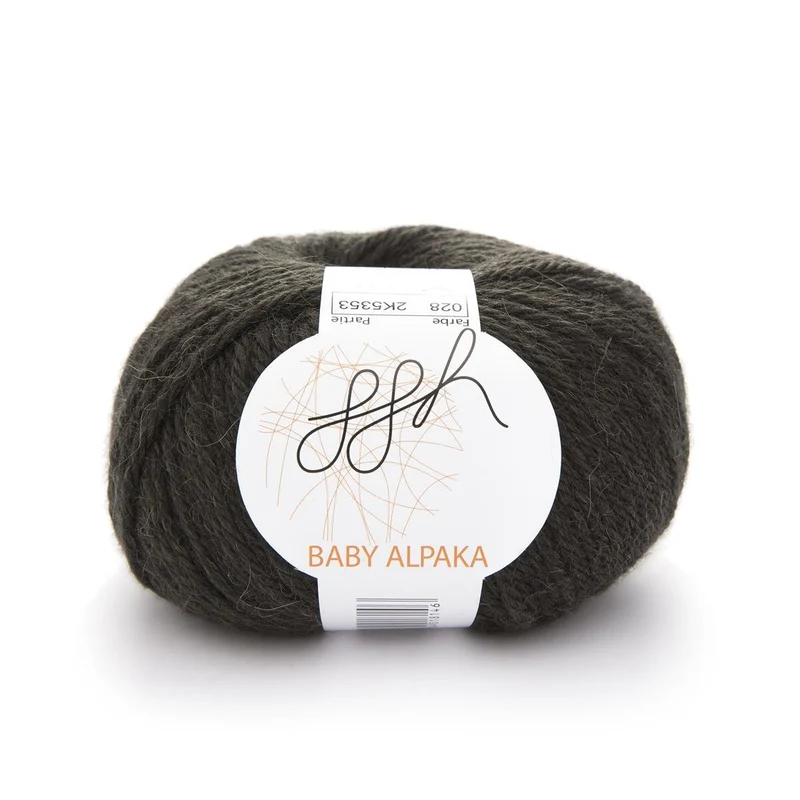 ggh Baby Alpaka Farbe | 100% Baby Alpaka Wolle | 100m/50g | 028 - Tiefdunkles Oliv
