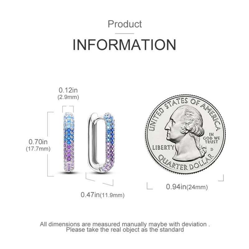 Creolen 925 Silber Ohrringe Zirkonia | Hypoallergen | Luxus Ohrstecker Geschenk