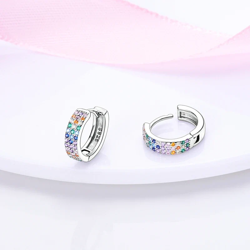 Creolen 925 Silber Ohrringe Zirkonia | Hypoallergen | Luxus Ohrstecker Geschenk