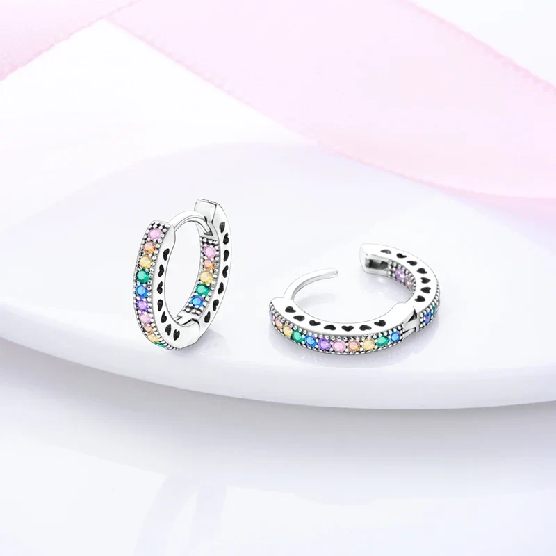 Creolen 925 Silber Ohrringe Zirkonia | Hypoallergen | Luxus Ohrstecker Geschenk