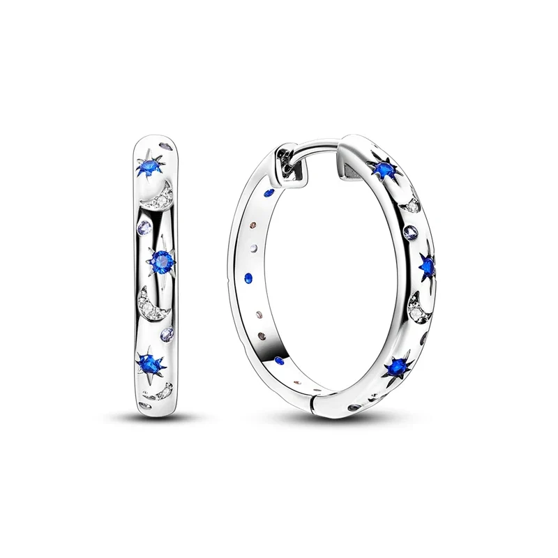 Creolen 925 Silber Ohrringe Zirkonia | Hypoallergen | Luxus Ohrstecker Geschenk