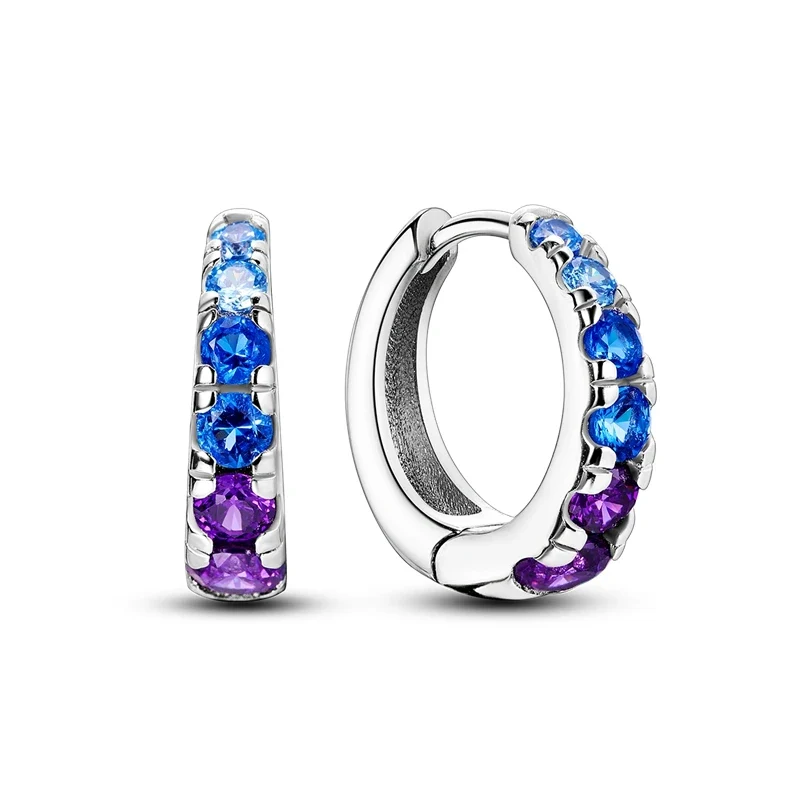 Creolen 925 Silber Ohrringe Zirkonia | Hypoallergen | Luxus Ohrstecker Geschenk