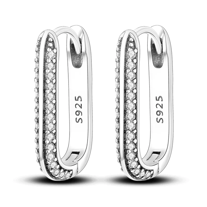 Creolen 925 Silber Ohrringe Zirkonia | Hypoallergen | Luxus Ohrstecker Geschenk