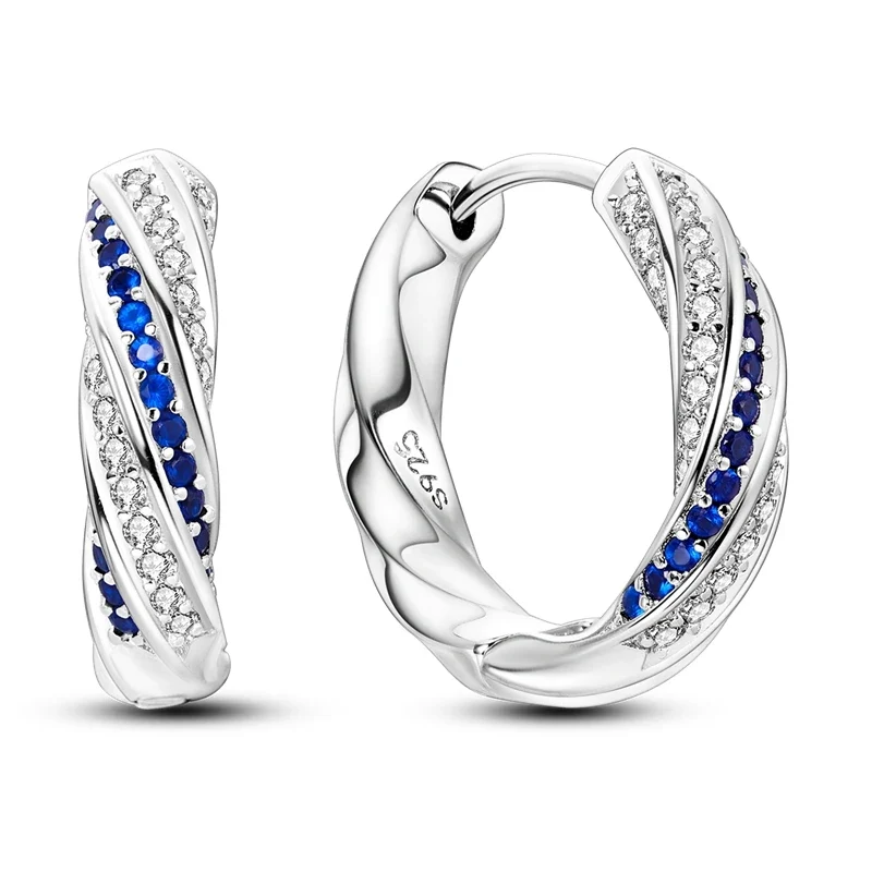 Creolen 925 Silber Ohrringe Zirkonia | Hypoallergen | Luxus Ohrstecker Geschenk